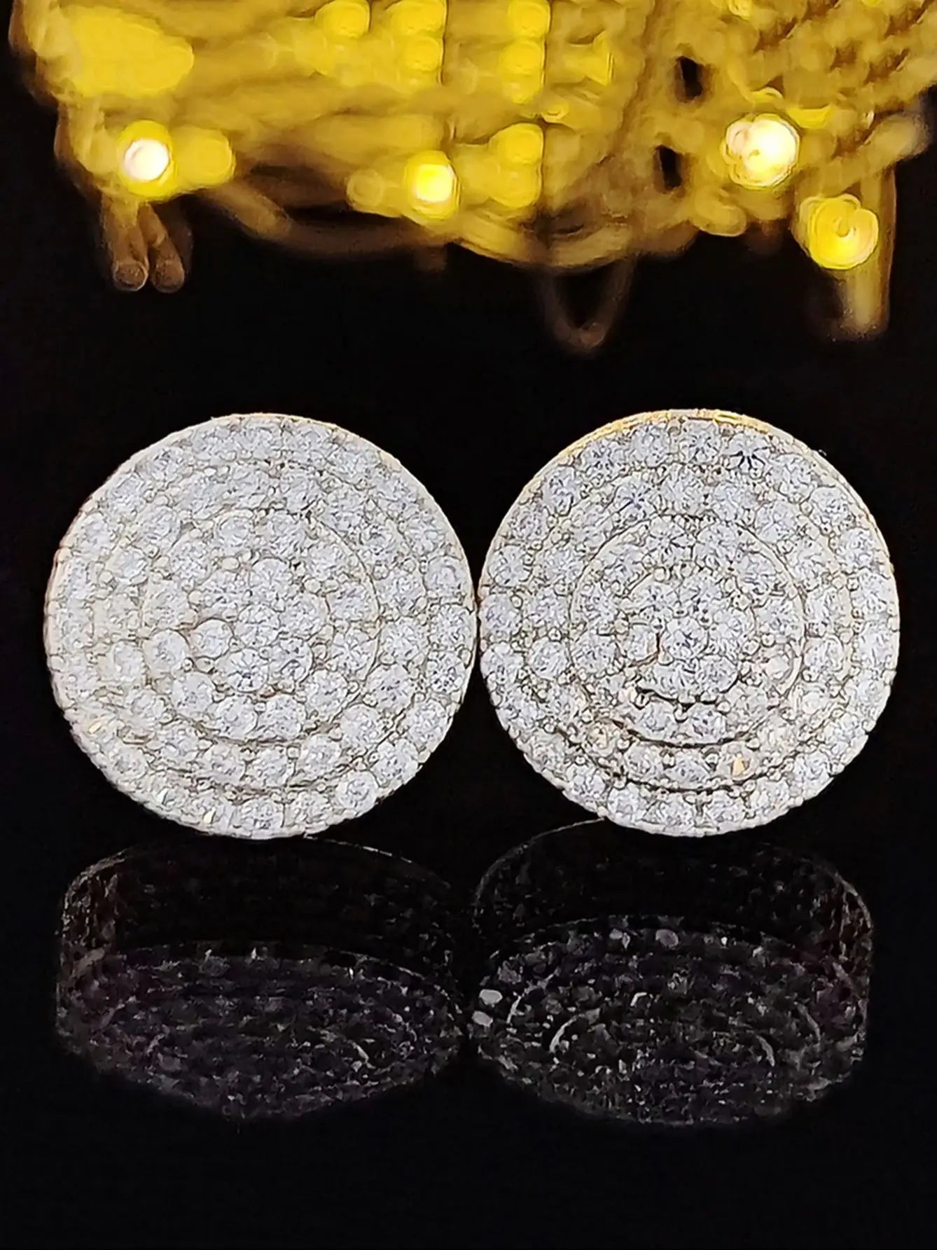 New Luxury Fashion Round Copper Zirconia Stud Earrings For Women Anniversary Gift Silver Color Metal Earring Party