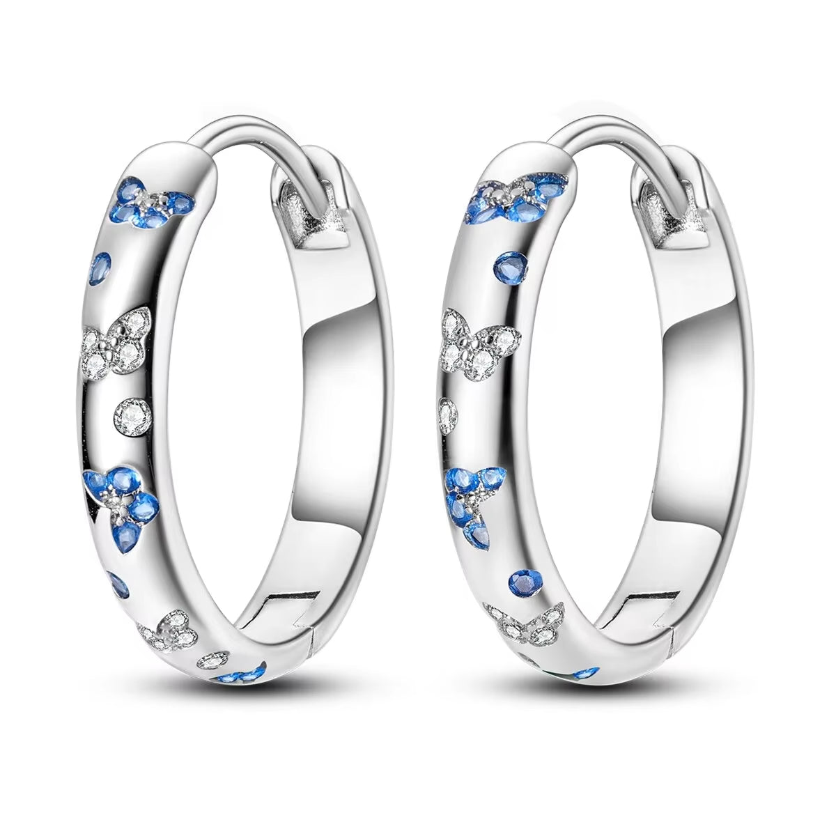 1PC Hoop Earrings Silver Plated Women Fashion Jewelry Gift for Party Anniversary