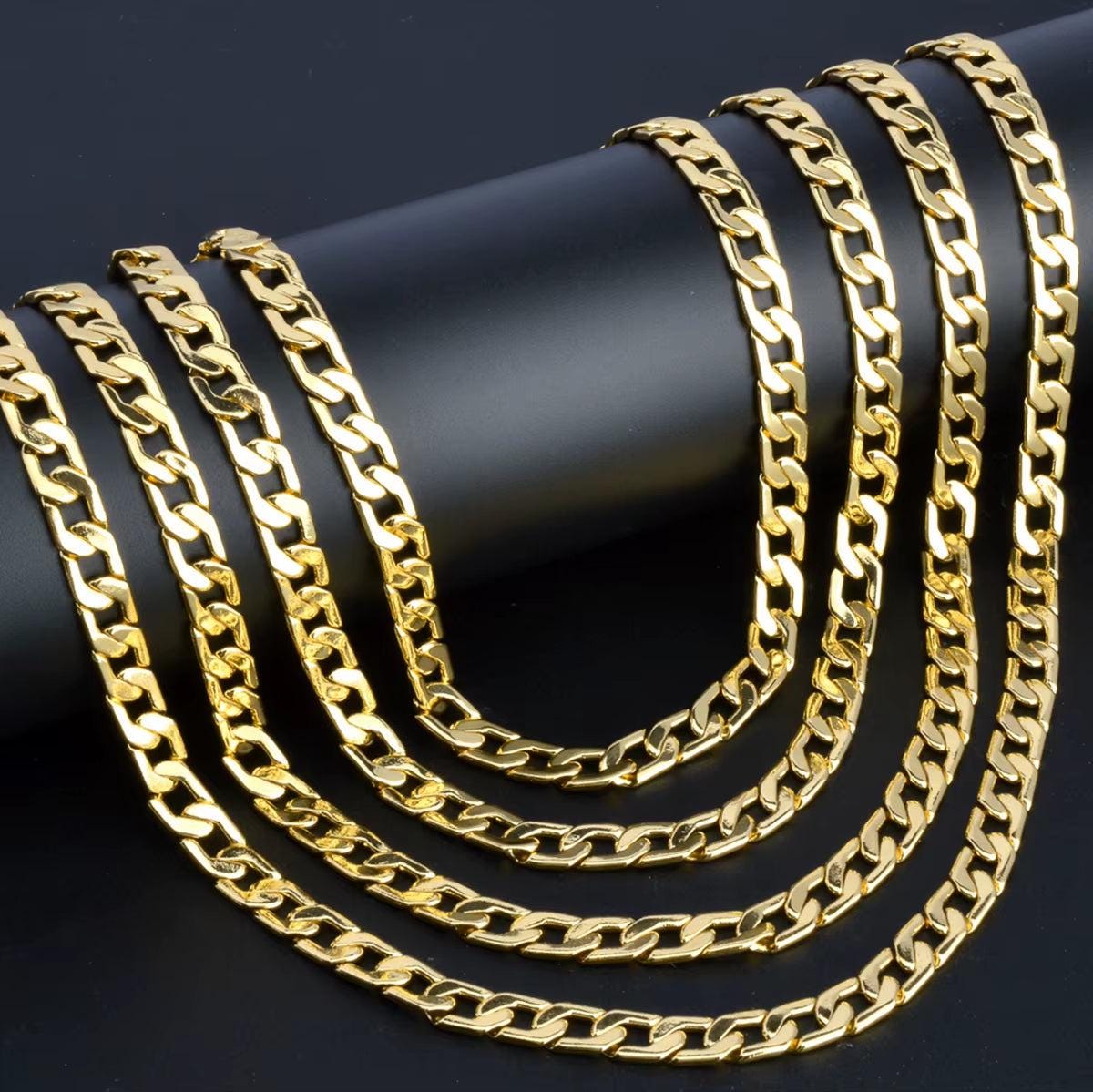 Sunny Jewelry Women Men&#39;S Necklace Gold Plated Fashion Basic Punk Cuban Link Chain Long Necklace Neck Jewellery Accessories Gift