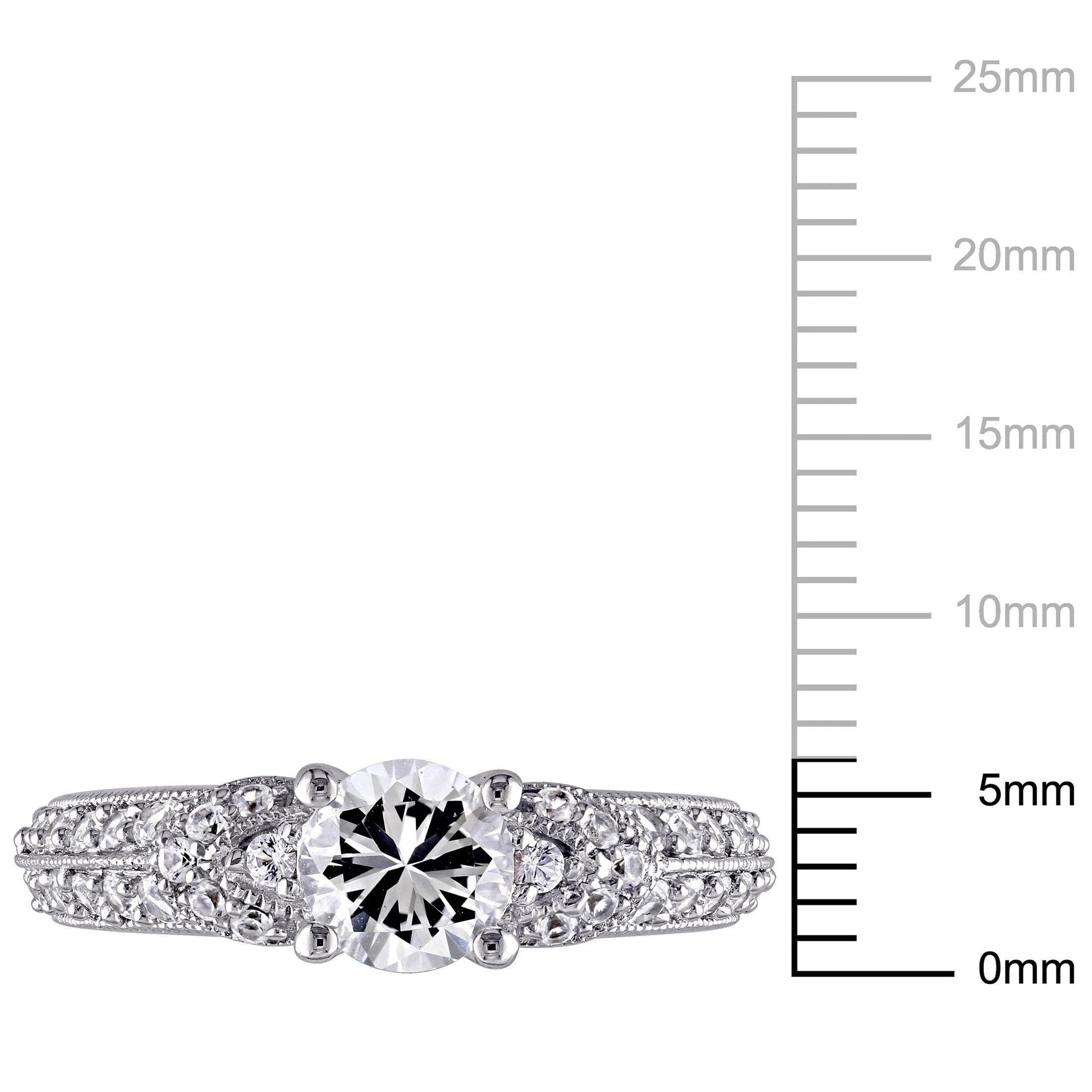 Women&#39;S Created Sapphire Sterling Silver Engagement Ring