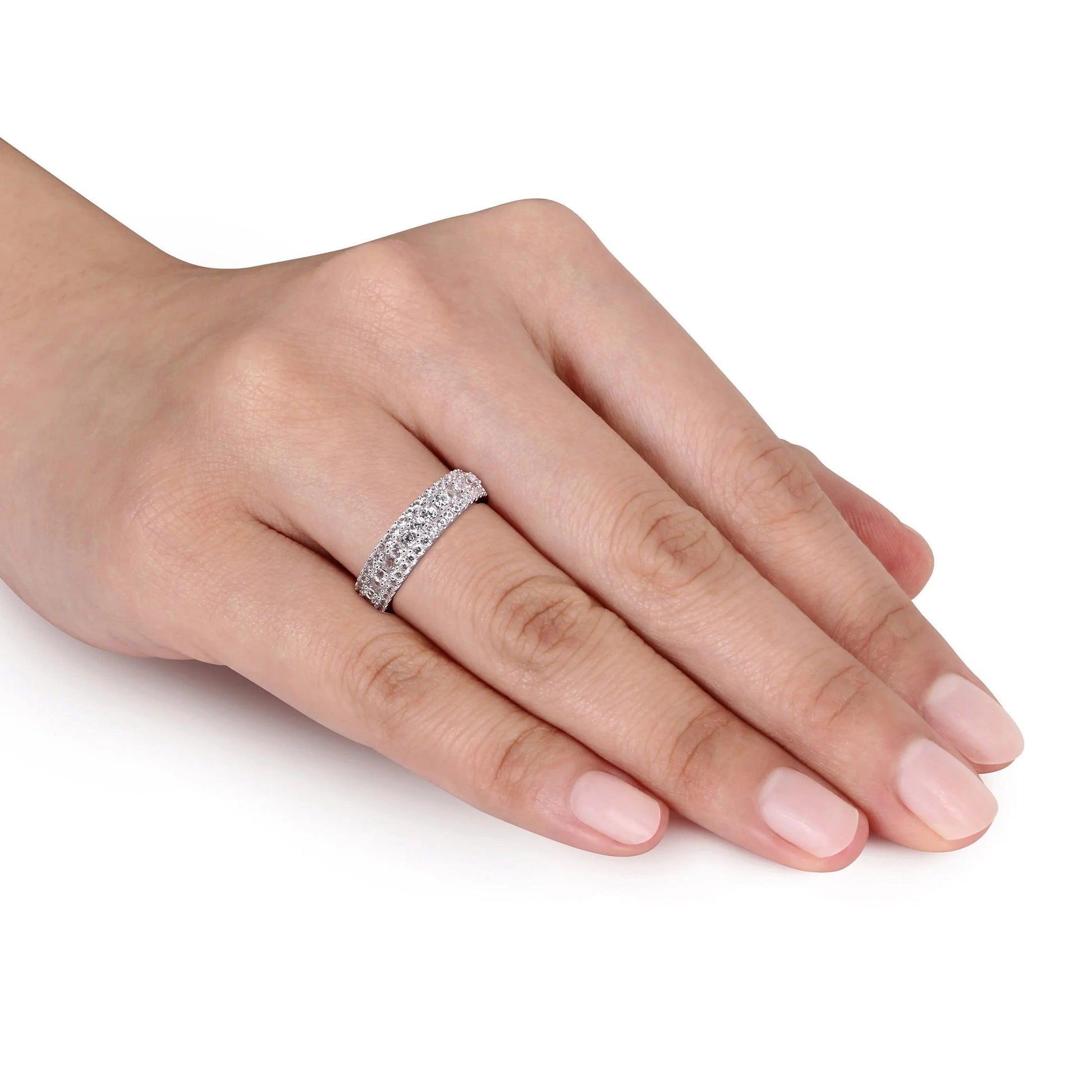 Women&#39;S Created Sapphire Sterling Silver Ring