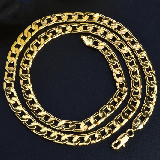 Sunny Jewelry Women Men&#39;S Necklace Gold Plated Fashion Basic Punk Cuban Link Chain Long Necklace Neck Jewellery Accessories Gift