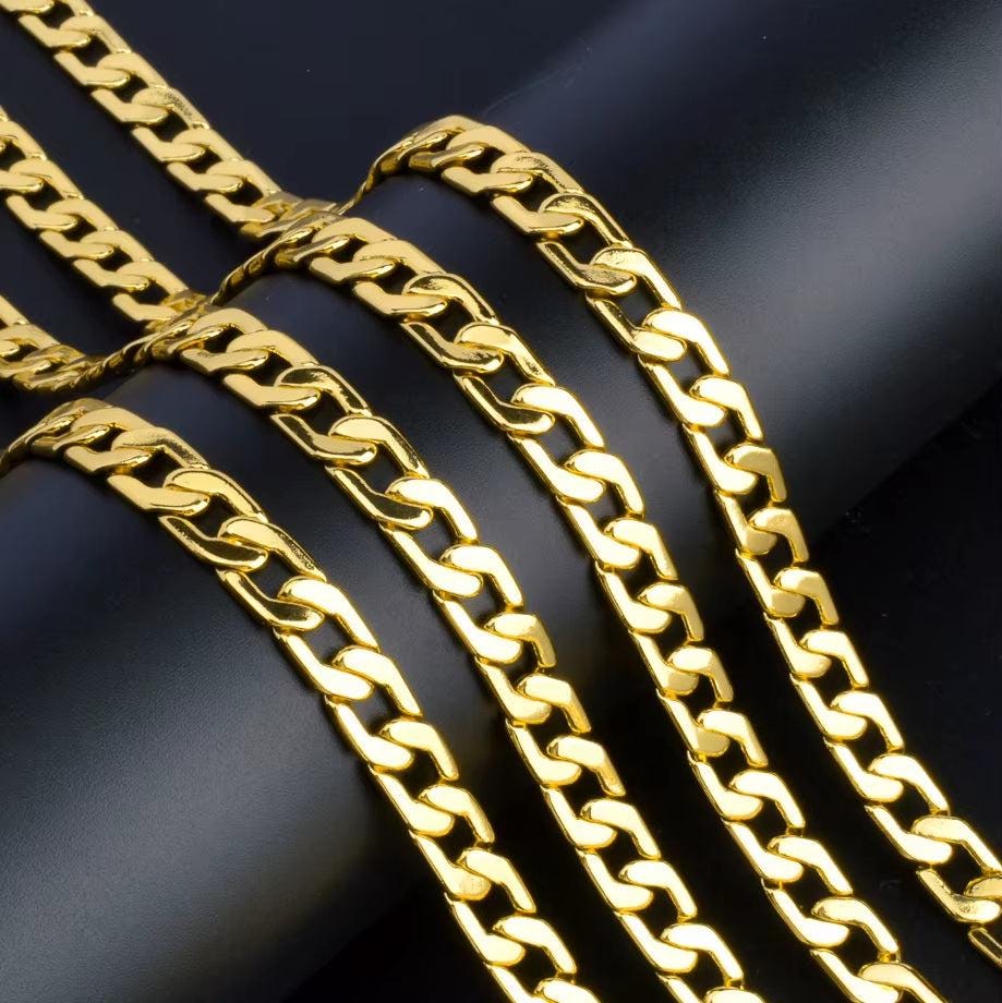 Sunny Jewelry Women Men&#39;S Necklace Gold Plated Fashion Basic Punk Cuban Link Chain Long Necklace Neck Jewellery Accessories Gift
