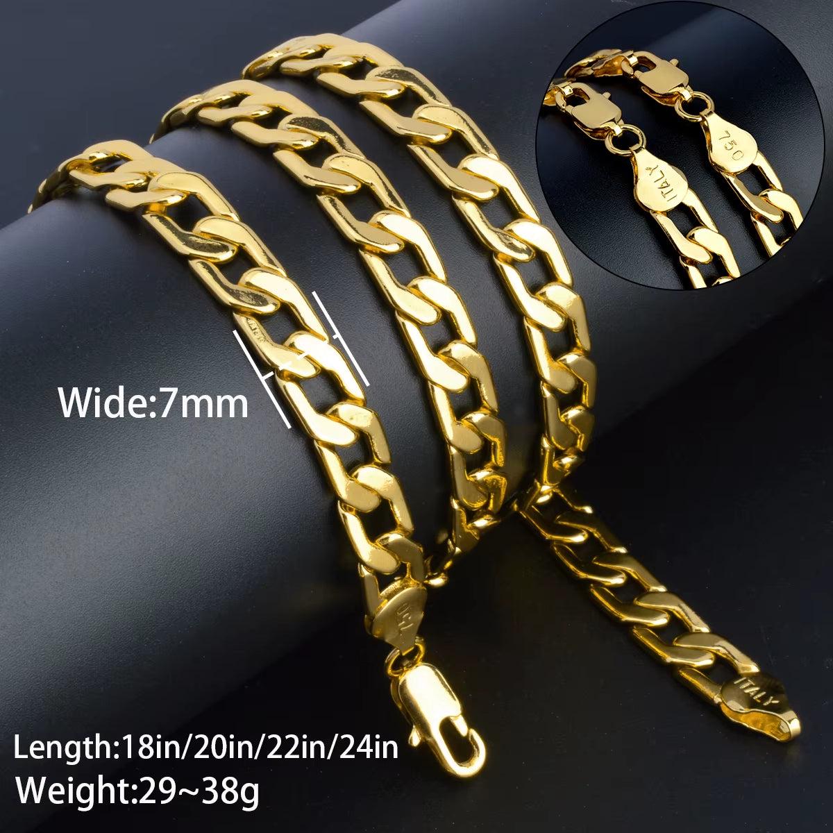 Sunny Jewelry Women Men&#39;S Necklace Gold Plated Fashion Basic Punk Cuban Link Chain Long Necklace Neck Jewellery Accessories Gift