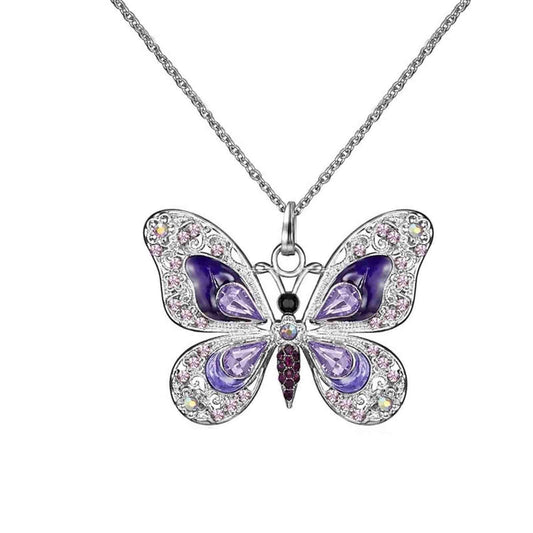 Mothers Day Gifts, Butterfly Necklace, Opal Jewelry Pendant Necklaces for Women, Silver Necklaces Gift for Women,Gift for Birthday Valentine&#39;S Day