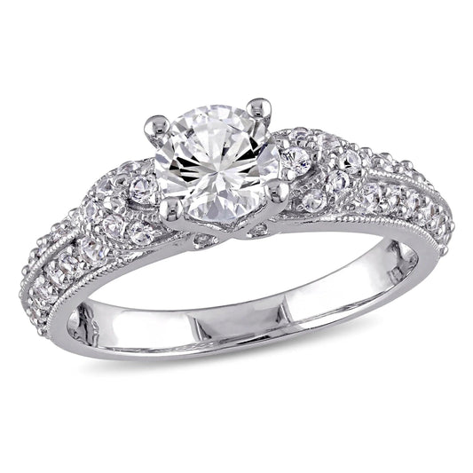 Women&#39;S Created Sapphire Sterling Silver Engagement Ring